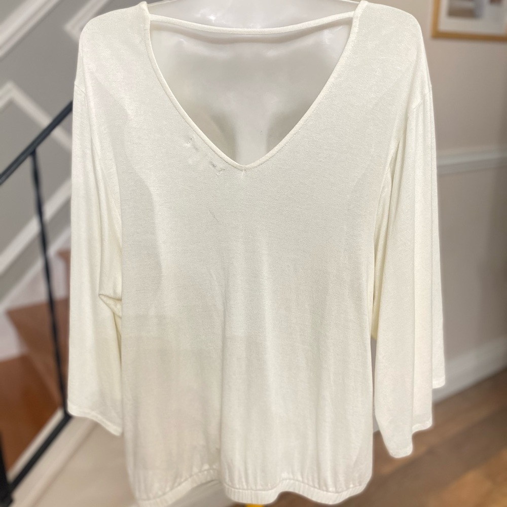 John Paul Richard Solid Button Shoulder Top - image 2